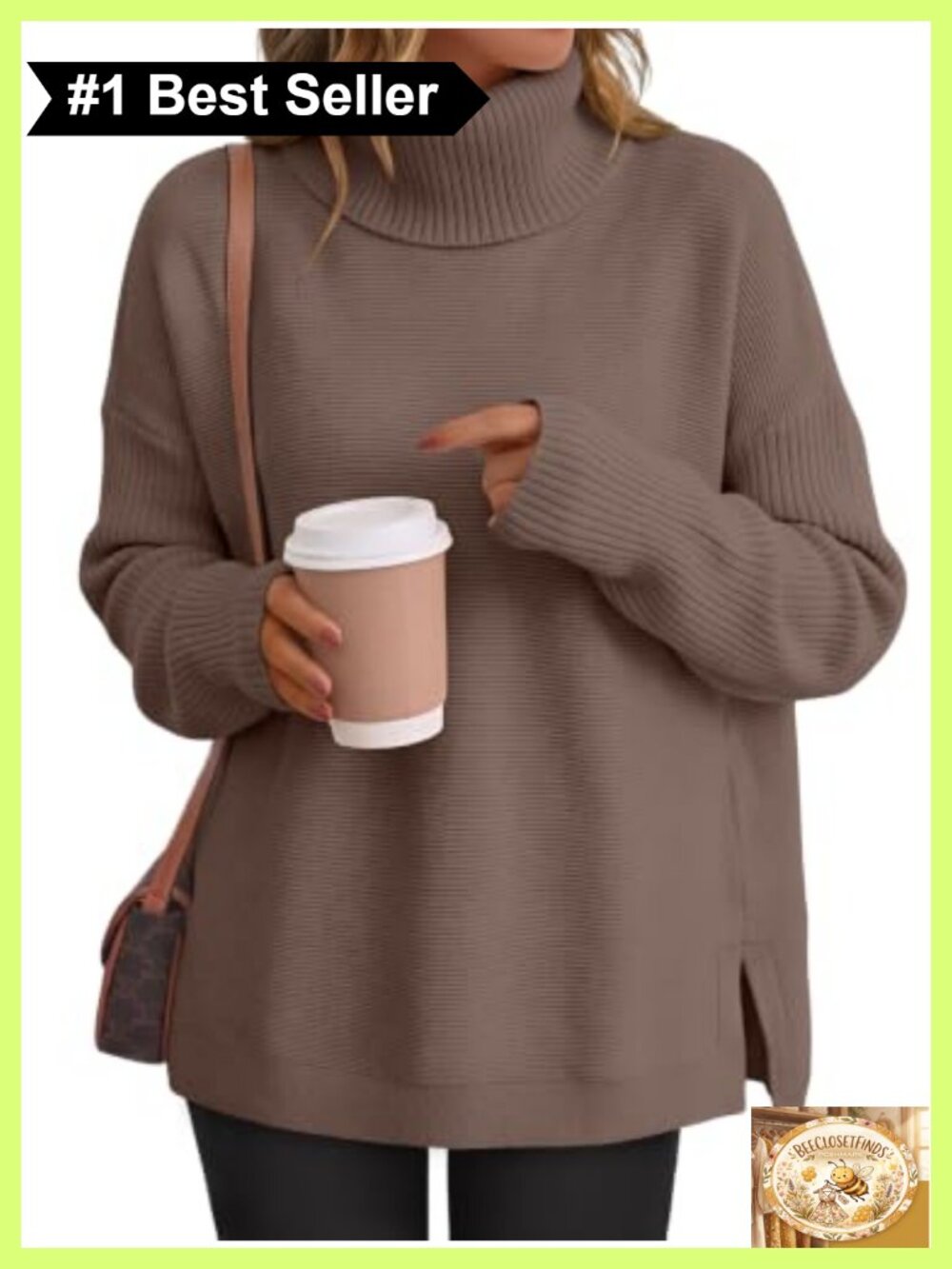 Oversized Turtleneck Sweater Viscose Blend Pullover Fall Fashion